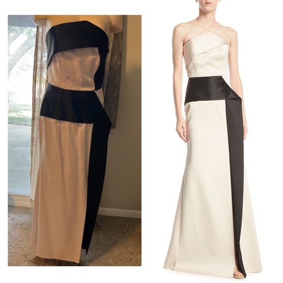 Roland Mouret Color Block Asymmetric Long Dress - Picture 1 of 13